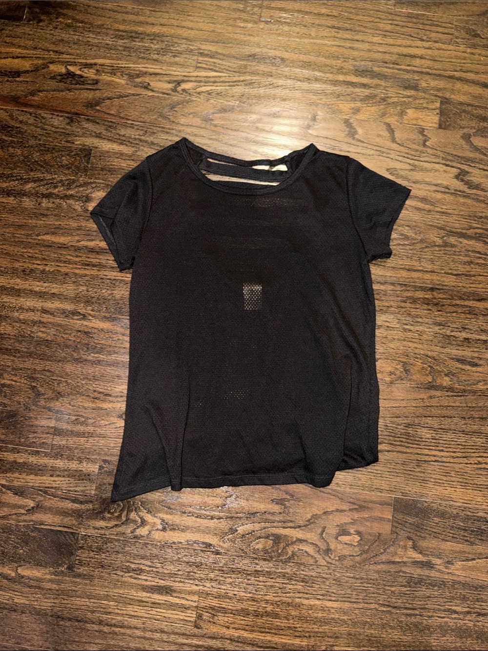 Athletic Works Black Short Sleeve Mesh Top